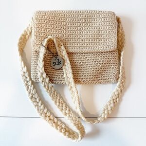 The Sak Cream Crochet Crossbody Mini Bag